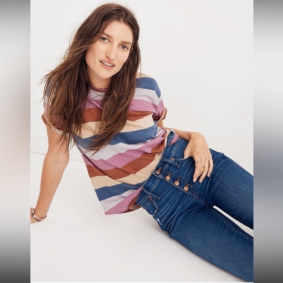 Madewell 10” High Rise Button Fly Skinny Jeans in Hanna Wash 28 - Picture 2 of 15